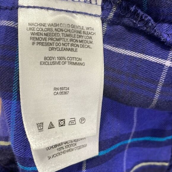 [xl] Columbia Women’s Purple Blue & White Plaid Long Sleeve Button Down Shirt - Picture 13 of 14